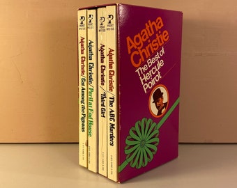 1980s The Best of Hercule Poirot Paperback Book Box Set, by Agatha Christie, Vintage Detective Novels, Agatha Christie Books, Free Shipping