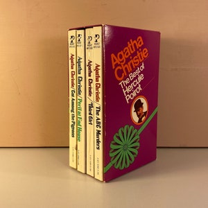1980s The Best of Hercule Poirot Paperback Book Box Set, by Agatha Christie, Vintage Detective Novels, Agatha Christie Books, Free Shipping