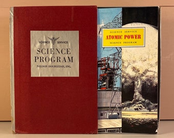 1972 Science Service Box Set, Six Booklets in Original Storage Box, Earthquakes, Atomic Power, Fold-Out Map, Stickers, Free Shipping