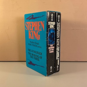 1990s Stephen King Dark Tower Series, The Gunslinger, The Drawing of the Three, Paperback Book Box Set, Dark Fantasy, Free Shipping