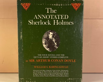 1967 First Edition First Printing, The Annotated Sherlock Holmes 2 Volume Box Set Hard Cover Books, Sir Arthur Conan Doyle, Free Shipping