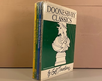 1980 Sealed Doonesbury Classics paperback box set, by GB Trudeau, Vintage Comic Books, Book Boxed Set, Unopened Book Set, Free Shipping