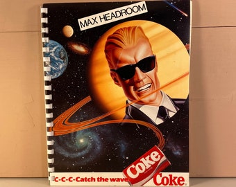 1986 Max Headroom Notebook, Coca-Cola Promotional Vendor Swag, 1986 Coke Advertisement, Pop Culture, Catch The Wave, Free Shipping