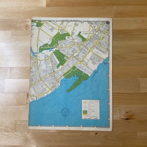 1945 New York City Map, Staten Island, Crookes Point, Authentic NYC Paper Map, Geography Gift, Ready to Frame Vintage Maps, Ships Free