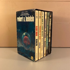 1970s Robert A Heinlein Science Fiction Collection, UNREAD Paperback Book Box Set, Vintage Paperback Books, Sci Fi Books, Free Shipping