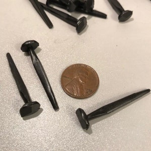 Qty (40) 1.5&quot; Wrought Head Steel Cut Nails 1.5 Inch nails, 4D, Interior Steel Nails, Vintage Antique Hand-Forged Nail style, Free Shipping