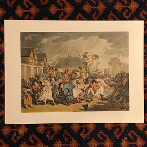 A Sudden Squall in Hyde Park by Thomas Rowlandson, Printed in Japan, Prints for Framing, Unframed Prints, Antique Reproductions, Ships Free