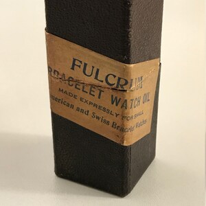 Fulcrum Bracelet Watch Oil, Vintage Watch Maker Supply, Franklin PA, For American and Swiss Watches, Glass Bottle, Cardboard Box, Ships Free image 6