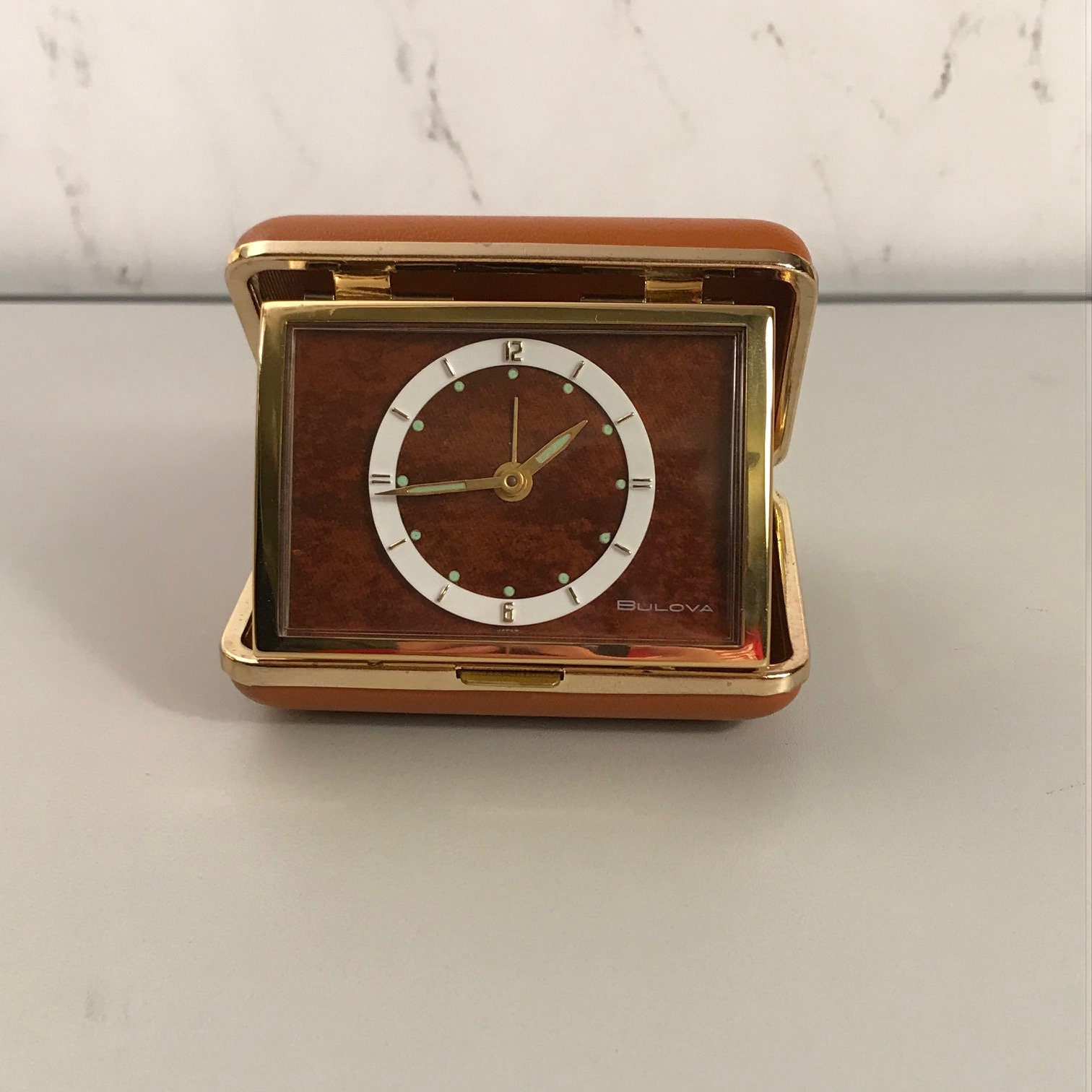 vintage bulova travel alarm clock japan