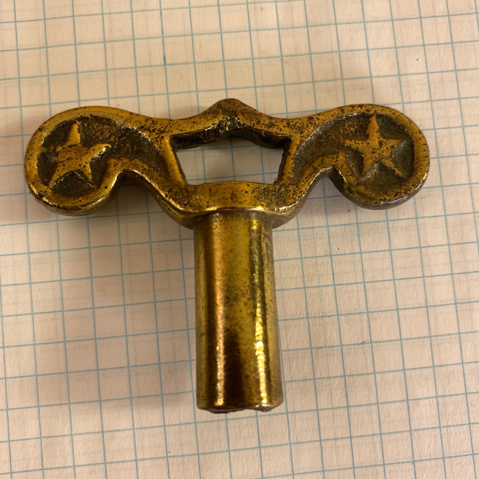 Brass Vintage Clock Key Wind up Key Brass Skeleton Key Etsy