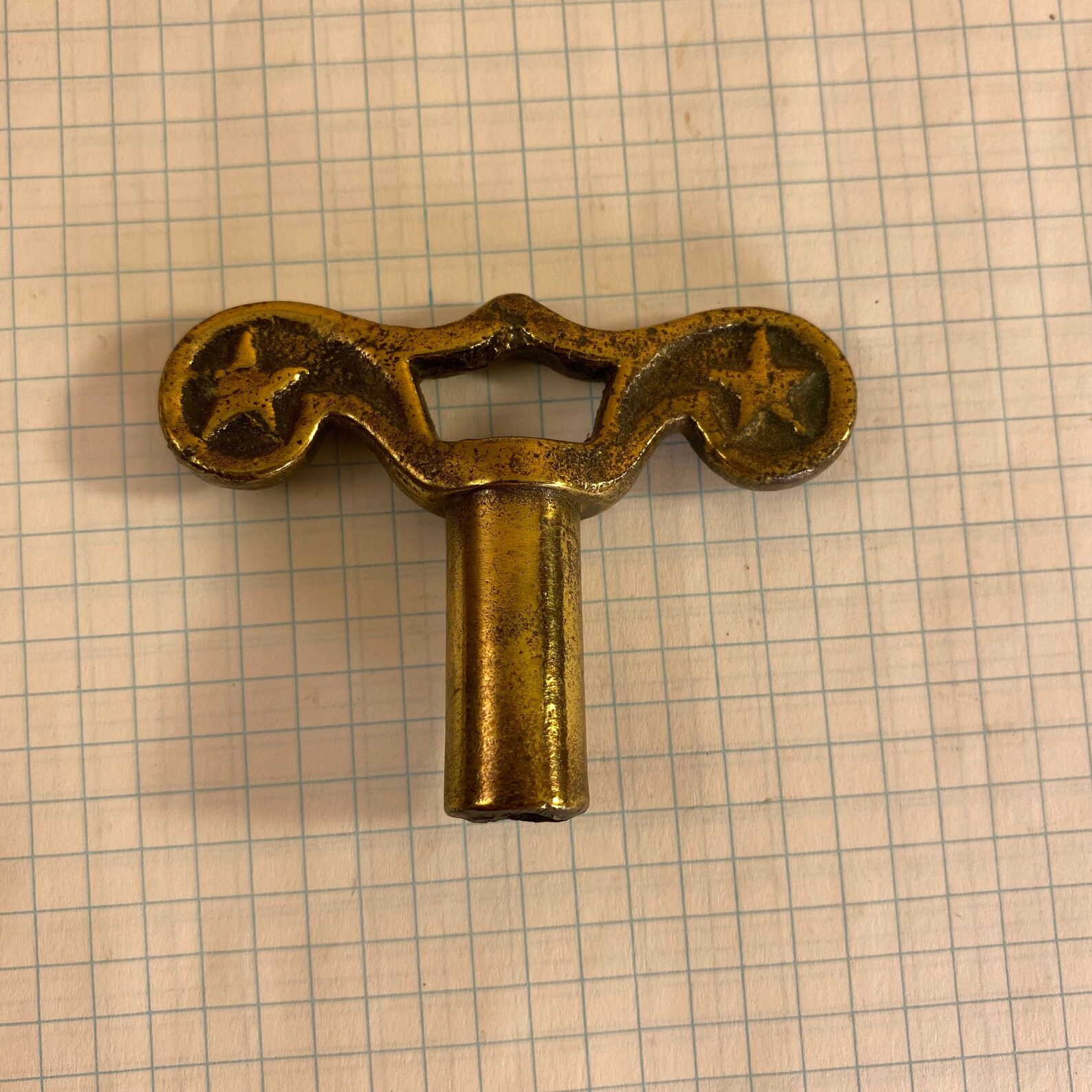 Brass Vintage Clock Key Wind up Key Brass Skeleton Key Etsy