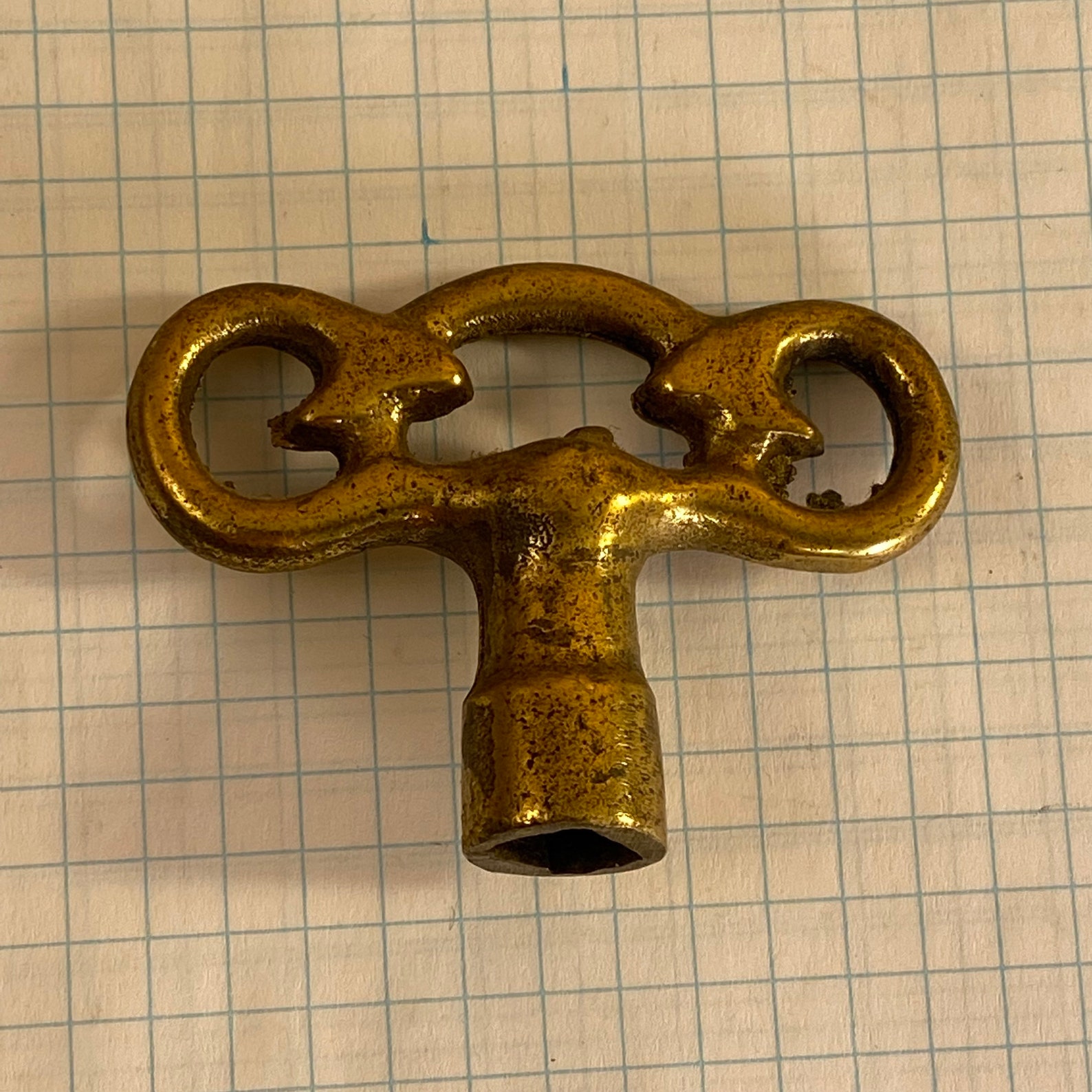 Brass Vintage Clock Key Wind up Key Brass Skeleton Key Etsy