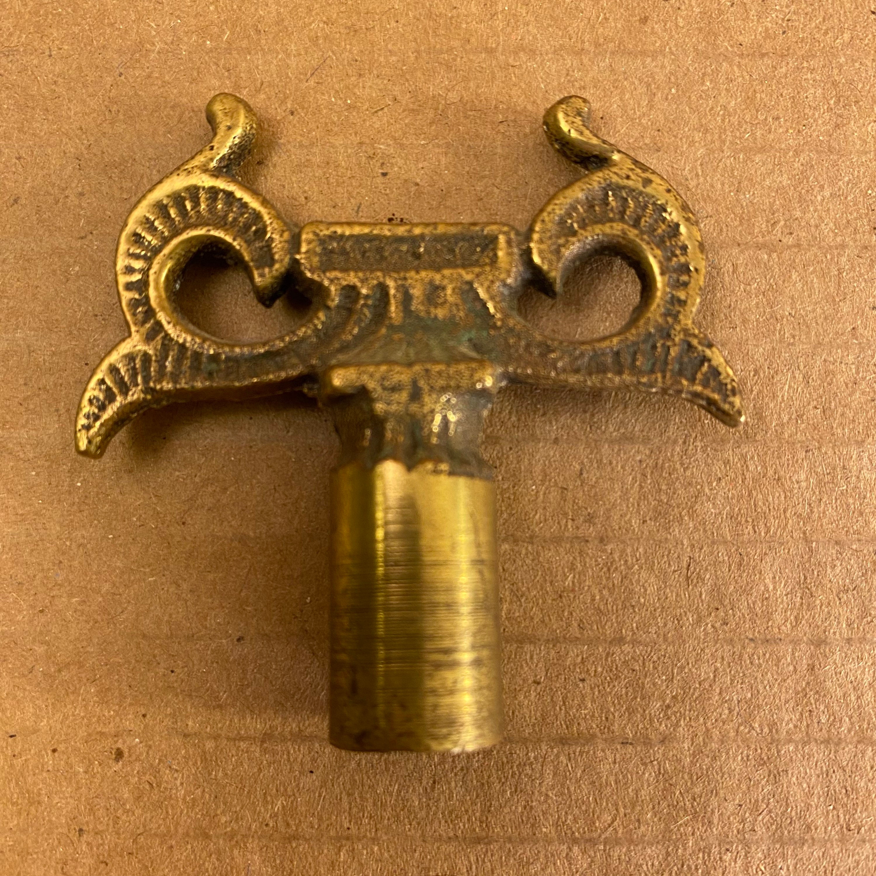 Brass Vintage Clock Key Wind up Key Brass Skeleton Key Etsy