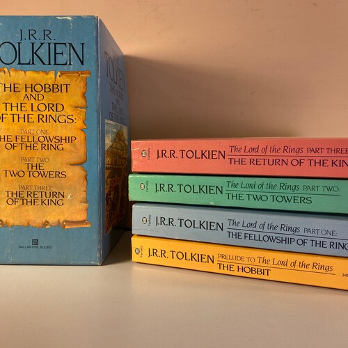 1986 LOTR Paperback Book Box Set, J. R. R. Tolkien The Hobbit and The Lord of the Rings, Vintage Books, Bookshelf Decor, shops Free Shipping