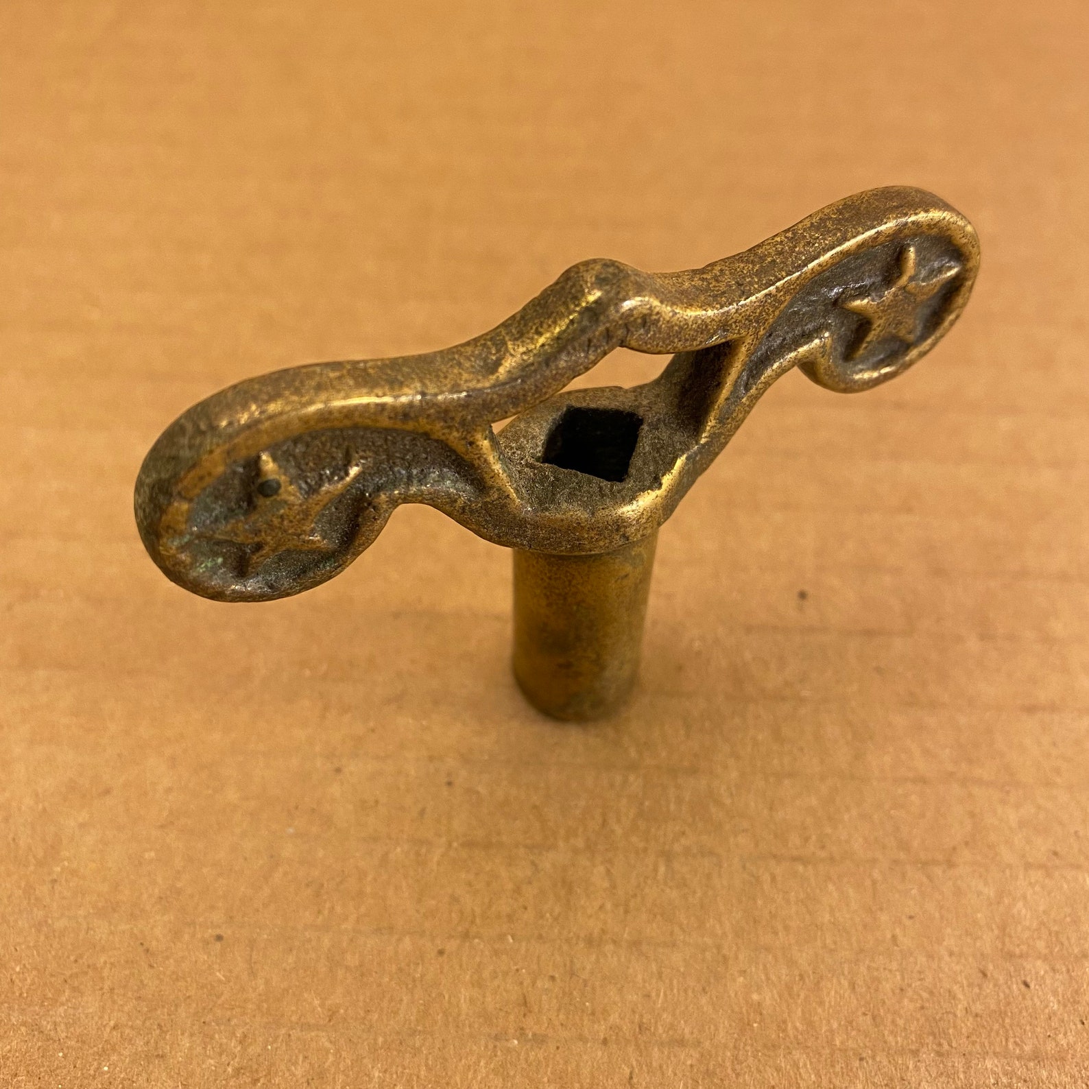 Brass Vintage Clock Key Wind up Key Brass Skeleton Key Etsy