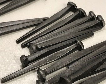 Qty: 20, Steel Cut Wrought Head Nails 2.5 Inch, 2.5" nails 8D, Interior Steel Nails, Vintage Antique Hand-Forged Nail style, Free Shipping