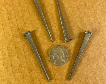 Qty (20) 2.25" Cut Box Steel Cut Nails, 7D Steel Nails, Vintage Antique Interior Hand-Forged Nail style, 2.25 Inch Nails Set, Ships Free