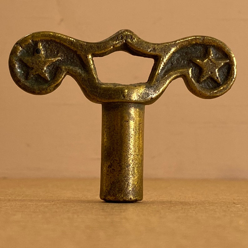 Brass Vintage Clock Key Wind up Key Brass Skeleton Key Etsy
