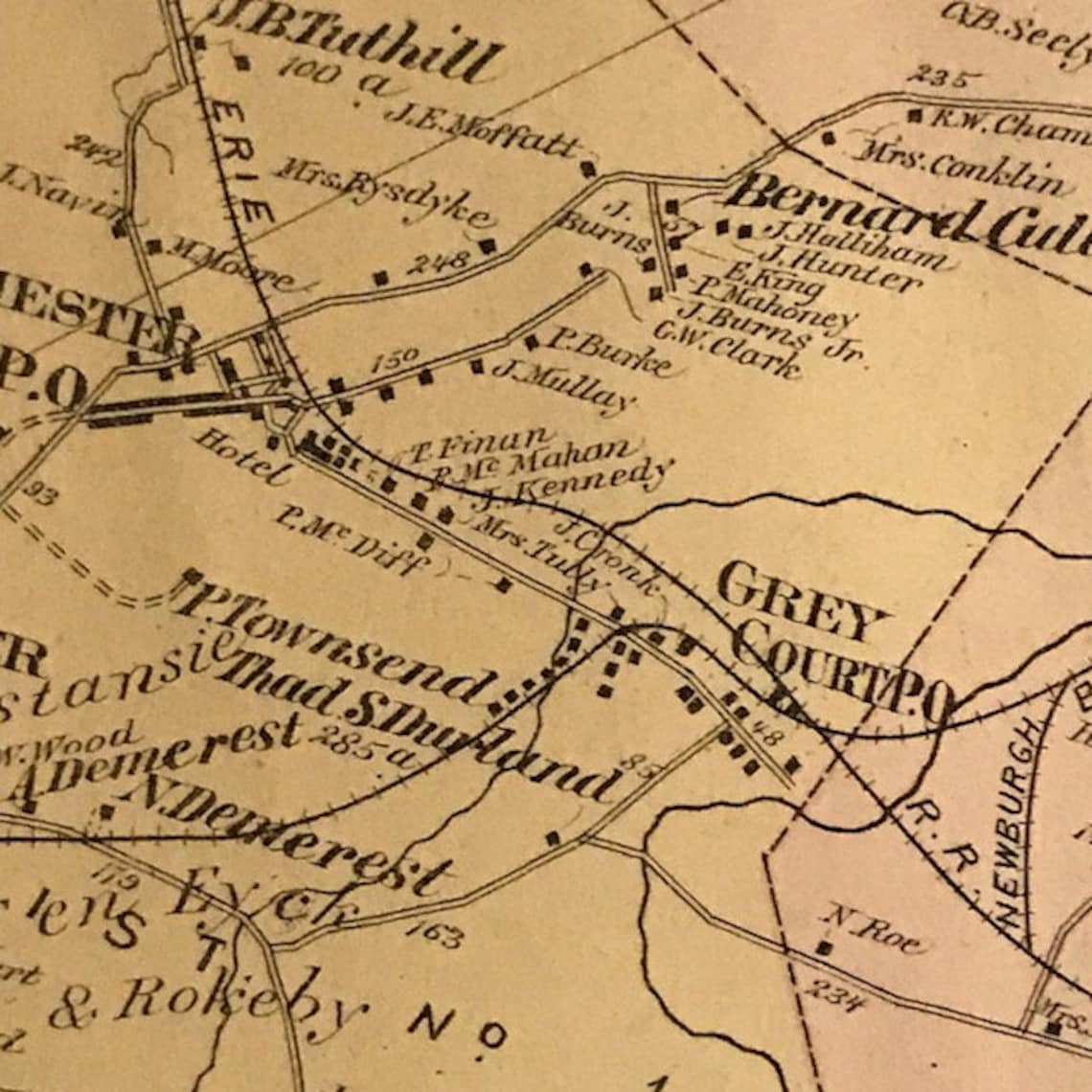 1875 ORIGINAL GENUINE Chester New York Map Ready to Frame Etsy