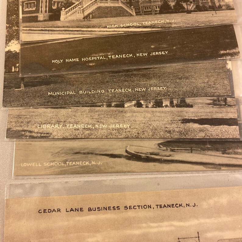 Free Shipping Cedar Lane Business Section Variety of New Jersey Tourist Ephemera 6 Teaneck NJ Postcards Old Souvenir Post Cards Library