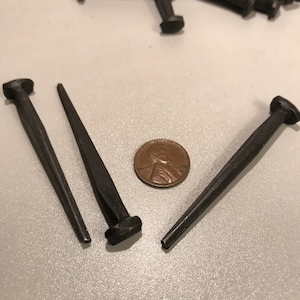 Qty (20) 2.5&quot; Steel Cut Wrought Head Nails 2.5 Inch, 8D nails, Interior Steel Nails, Vintage Antique Hand-Forged Nail style, Free Shipping