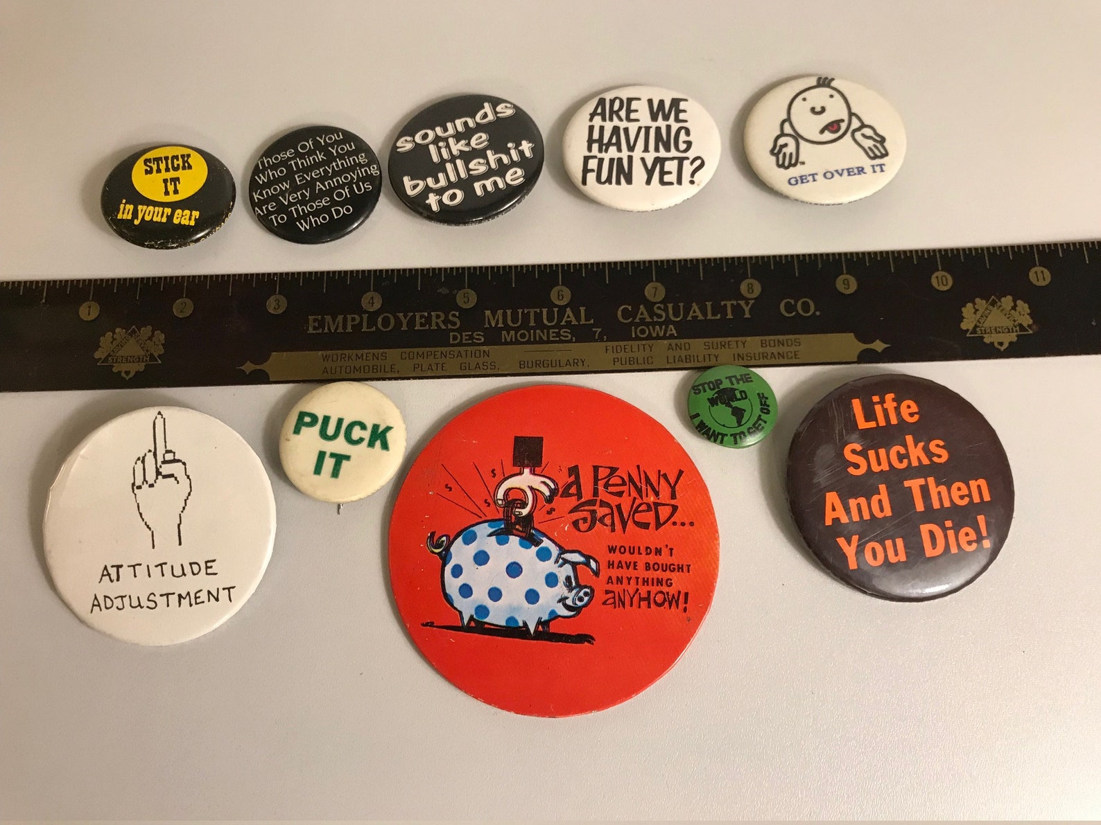 10 Funny Pinback Buttons 1980s Pins Old Cool Sarcastic Etsy