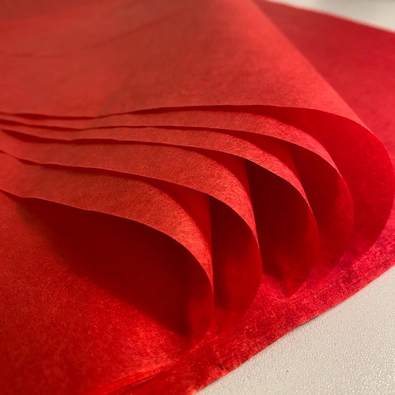 Made in USA Tissue Paper, Red Holiday Red, 24 Sheets, 20 X 30 Inch,  Sustainable Forestry Initiative, Quality 11 Lb Tissue, Free Shipping 