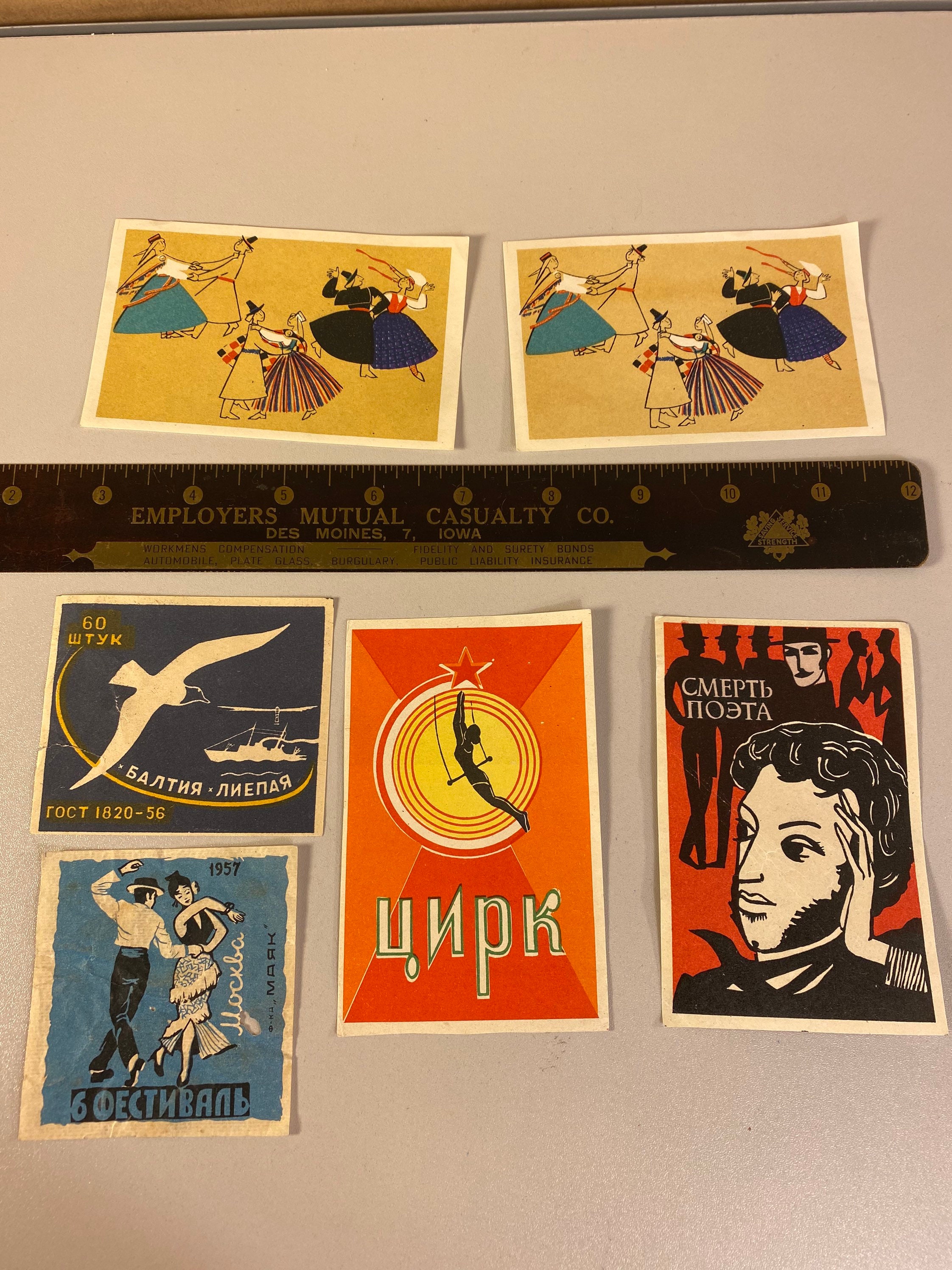 60 LARGE Russian Match Box Labels Colorful Paper Eastern Etsy