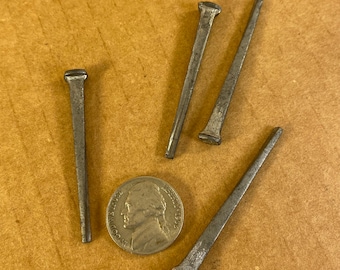 Qty (20) 2" Cut Box Steel Cut Nails, 6D Steel Nails, Vintage Antique Interior Hand-Forged Nail style, 2 Inch Nails Set of 20, Ships Free