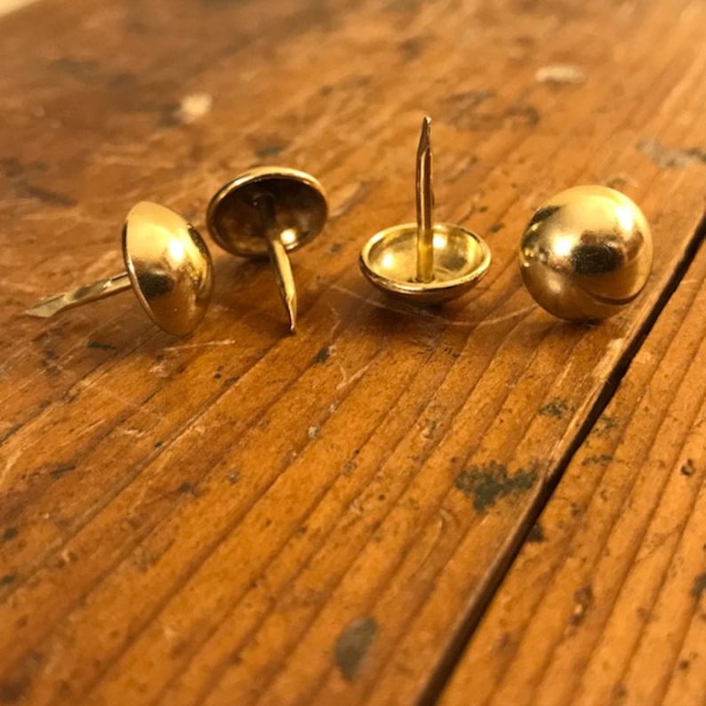 Qty 150 Brass Plated Decorative Nails Upholstery Hardware Etsy