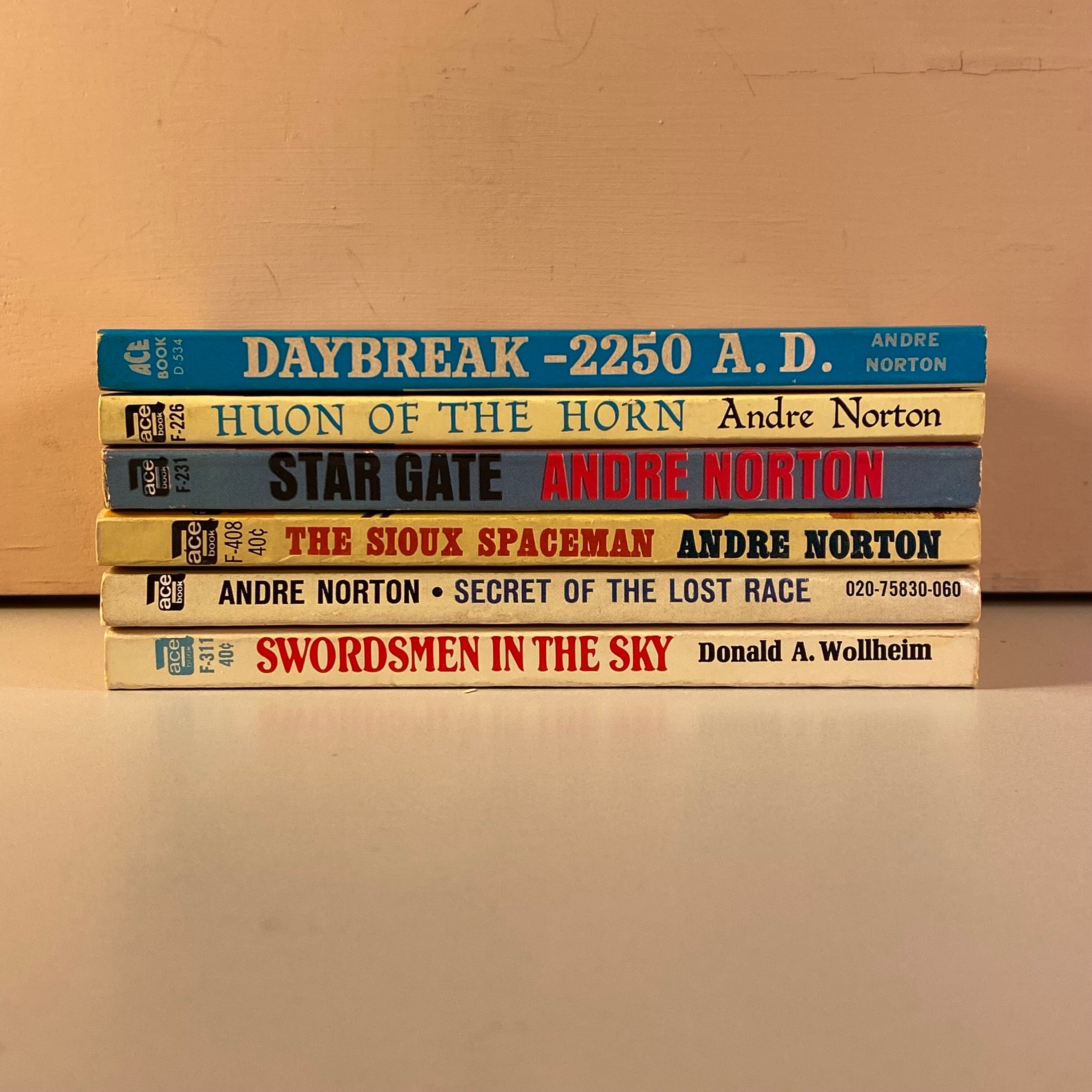 1960s Andre Norton Collection, Ace Paperback Books, Mid Century Modern Science Fiction, MCM Cover Art, Stand-Alone Novels, Free Shipping