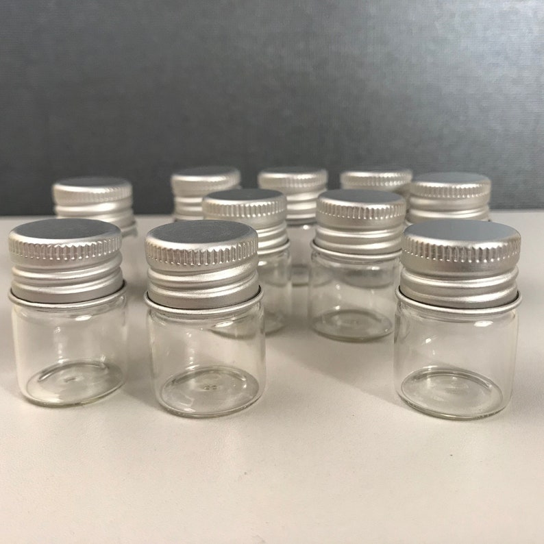 10 Pack 5ml Glass Stash Jars With Lids 5 Milliliters .17 Fl Etsy