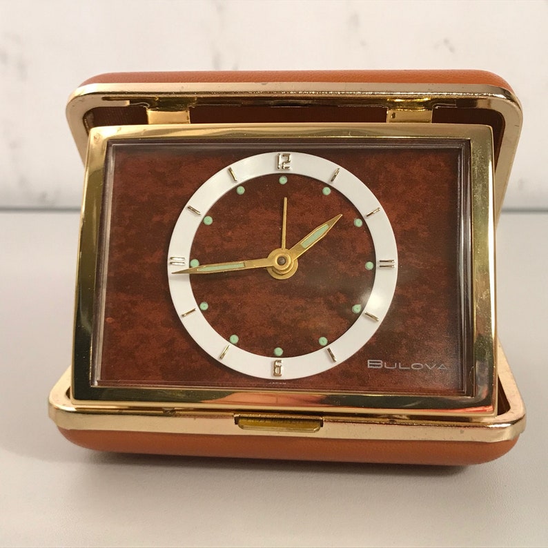 vintage bulova travel alarm clock japan