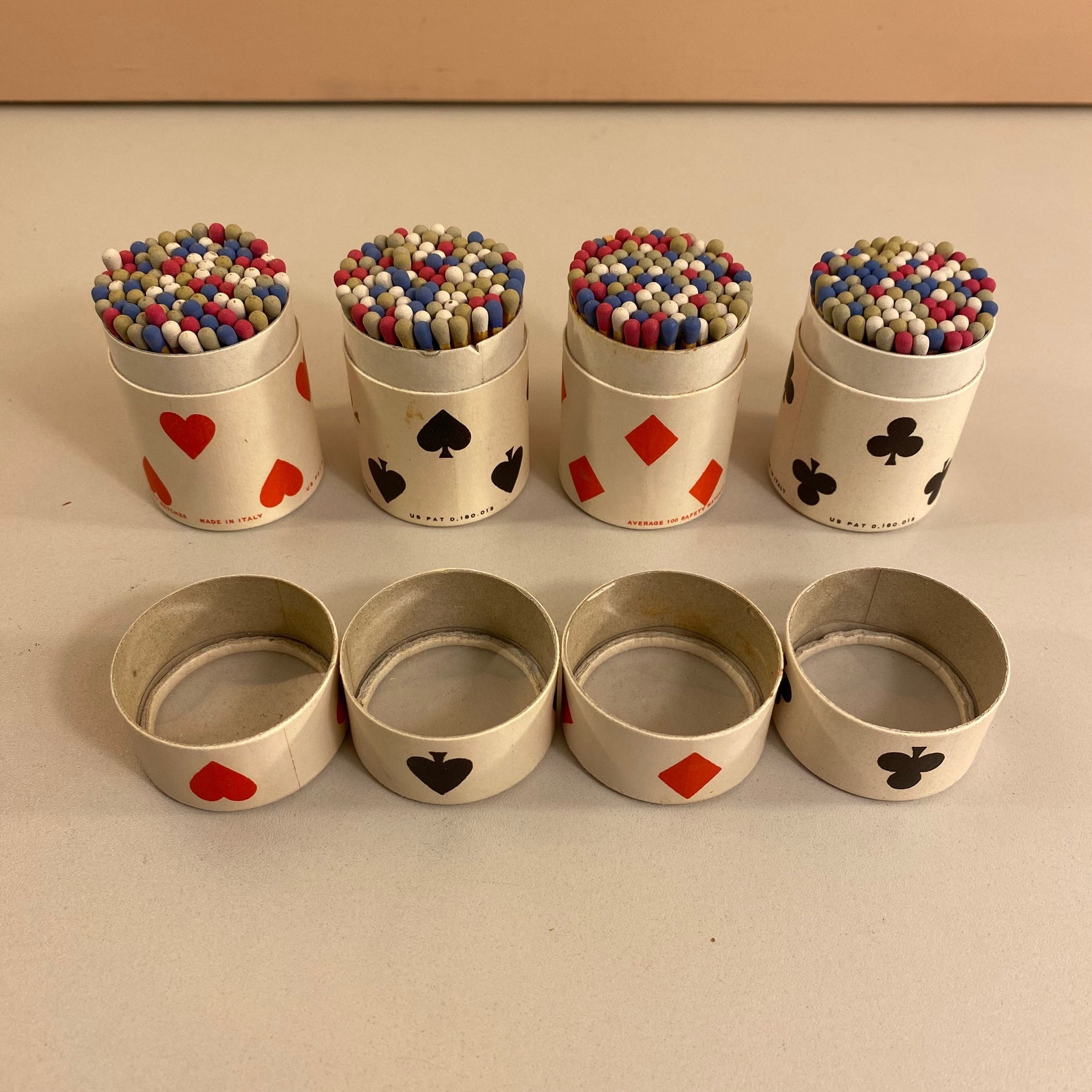 Fancy Matches Cylinder Matchboxes Made in Italy Poker Game Etsy