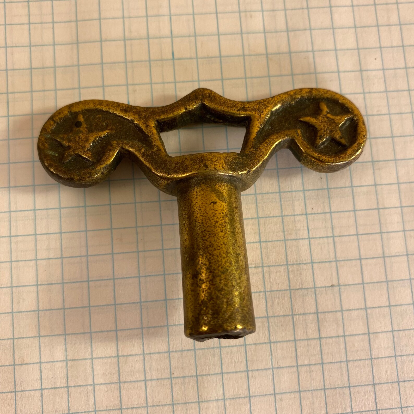 Brass Vintage Clock Key Wind up Key Brass Skeleton Key Etsy