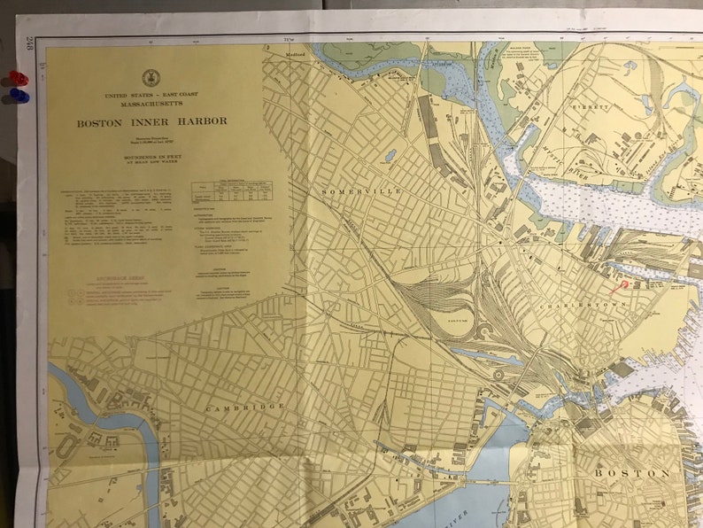 Boston Inner Harbor Massachusetts Navigational Chart - Etsy