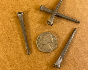 Qty (30) 1.75" Cut Box Steel Cut Nails, 5D Steel Nails, Vintage Antique Interior Hand-Forged Nail style, 1.75 Inch Nails Set, Ships Free