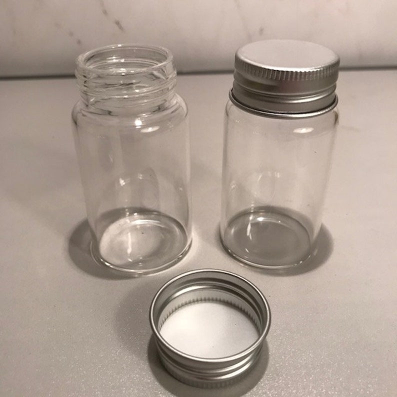 2 Pack of 50ml Glass Stash Jars With Lids 50 Milliliters Etsy