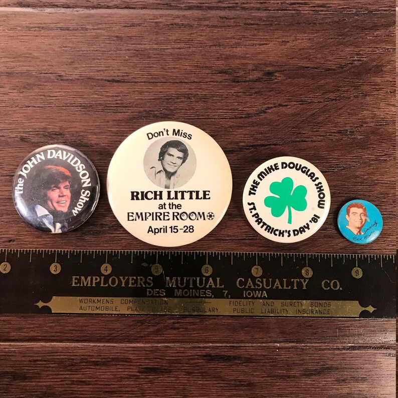 4 Entertainer Pinback Buttons 1970s 1980s Pins Cool Old - Etsy