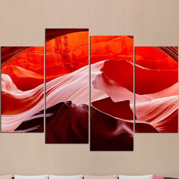 Rote Sandstein Dünen Multi Panel Leinwand Set, Rocky Sand Canyon Haus Dekor Bild, Natur Landschaft, Home Dekoration Wandkunst