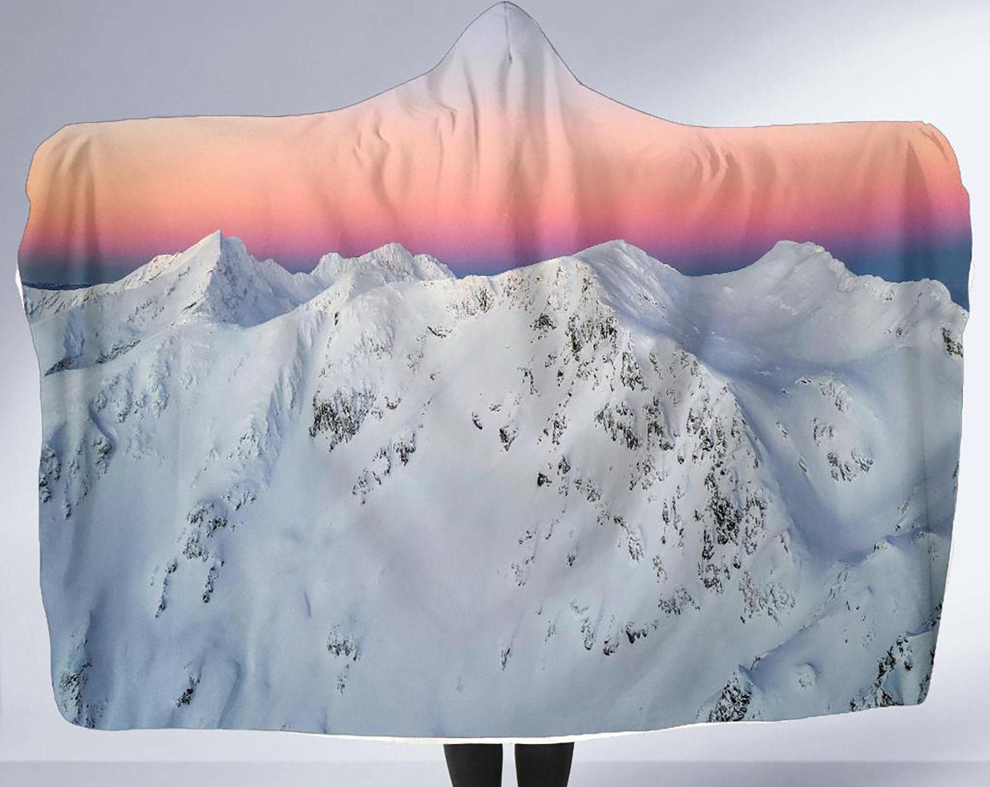 Snowcap Sunset Hooded Blanket