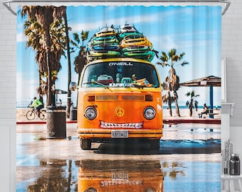Surf Shower Curtain Etsy