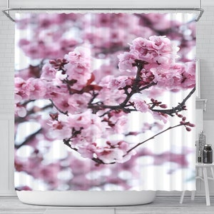 Kirschblüte Sakura Natur Duschvorhang 