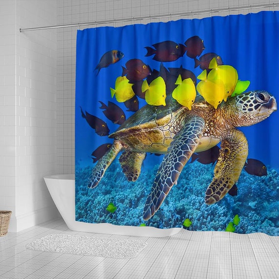 Sea Turtle Friends Shower Curtain, Bathroom Decor, Sea Life, Funny Home  Decoration Artwork, Quirky Bathroom Decor, Kids Bathtub Decor 