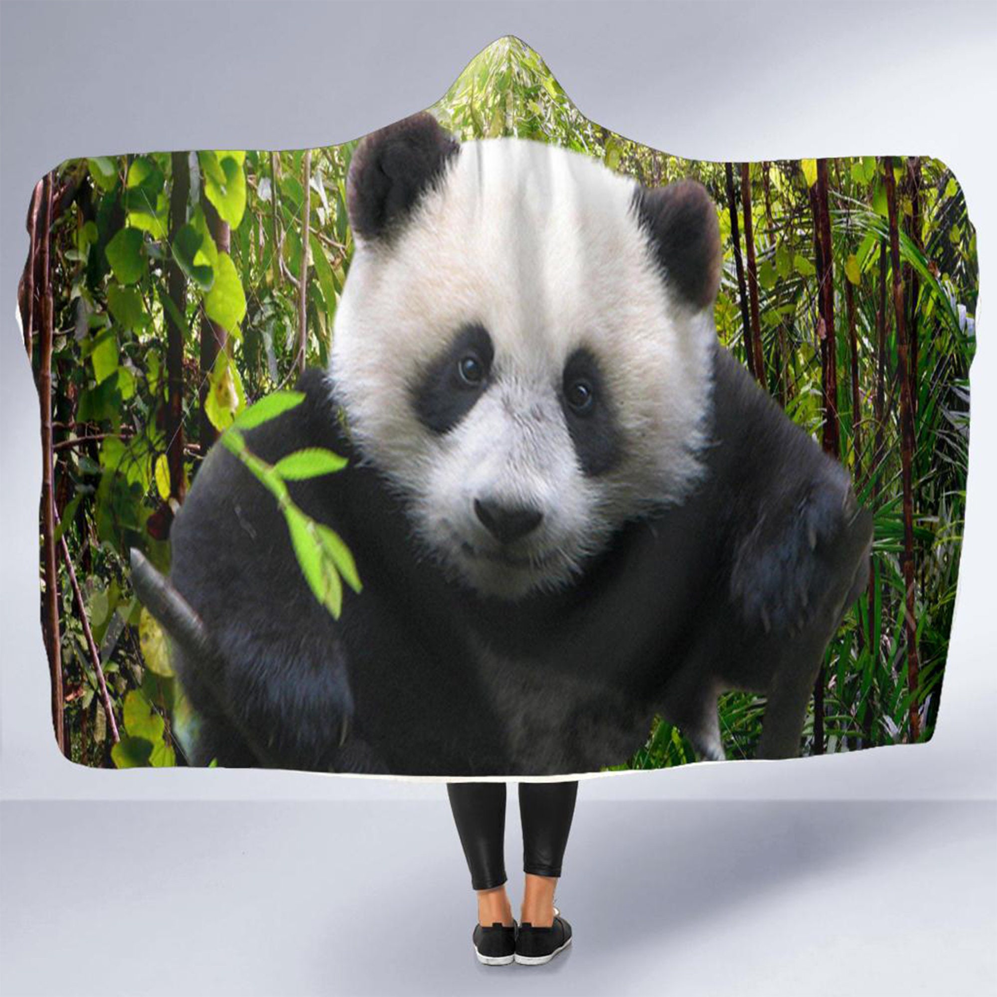 Panda Hooded Blanket 45x45 Super Soft Panda Blanket for Adults