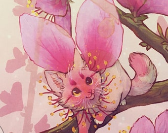 Botanicats - Peach Blossom Kitten Holographic Print