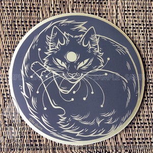 New Moon Cat Vinyl Aufkleber matt