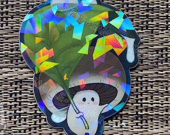 Hada del bosque - Pegatina de vinilo holográfica transparente Raindrop Fungkin