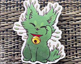 Pin de madera del gatito Lucky Moss