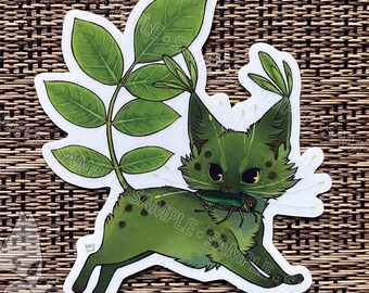 Botanicats - Adhesivo de vinilo transparente de gato fresno de Oregón